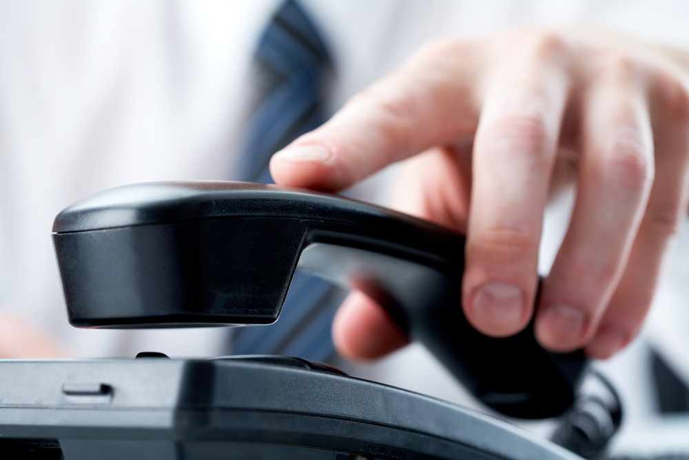 answering telephone